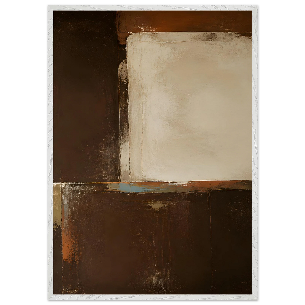 Terracotta Diptych, Panel II of II: two panels, terracotta and cream. Museum-quality framed fine art print.