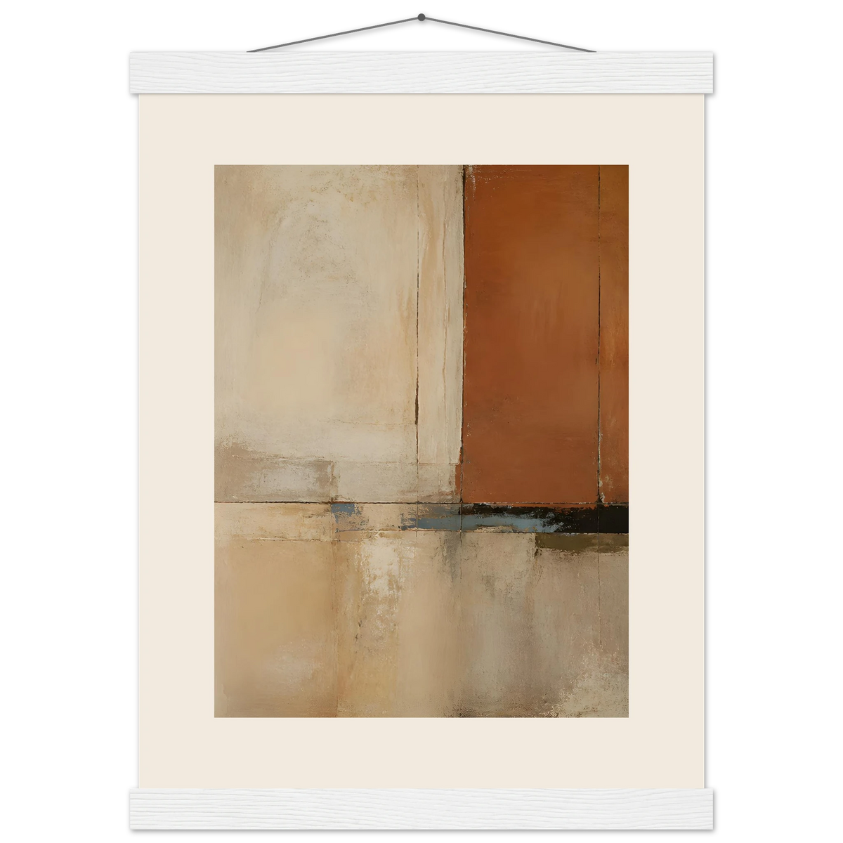 Terracotta Diptych, Panel I of II: two panels, terracotta and cream. Museum-quality fine art poster.