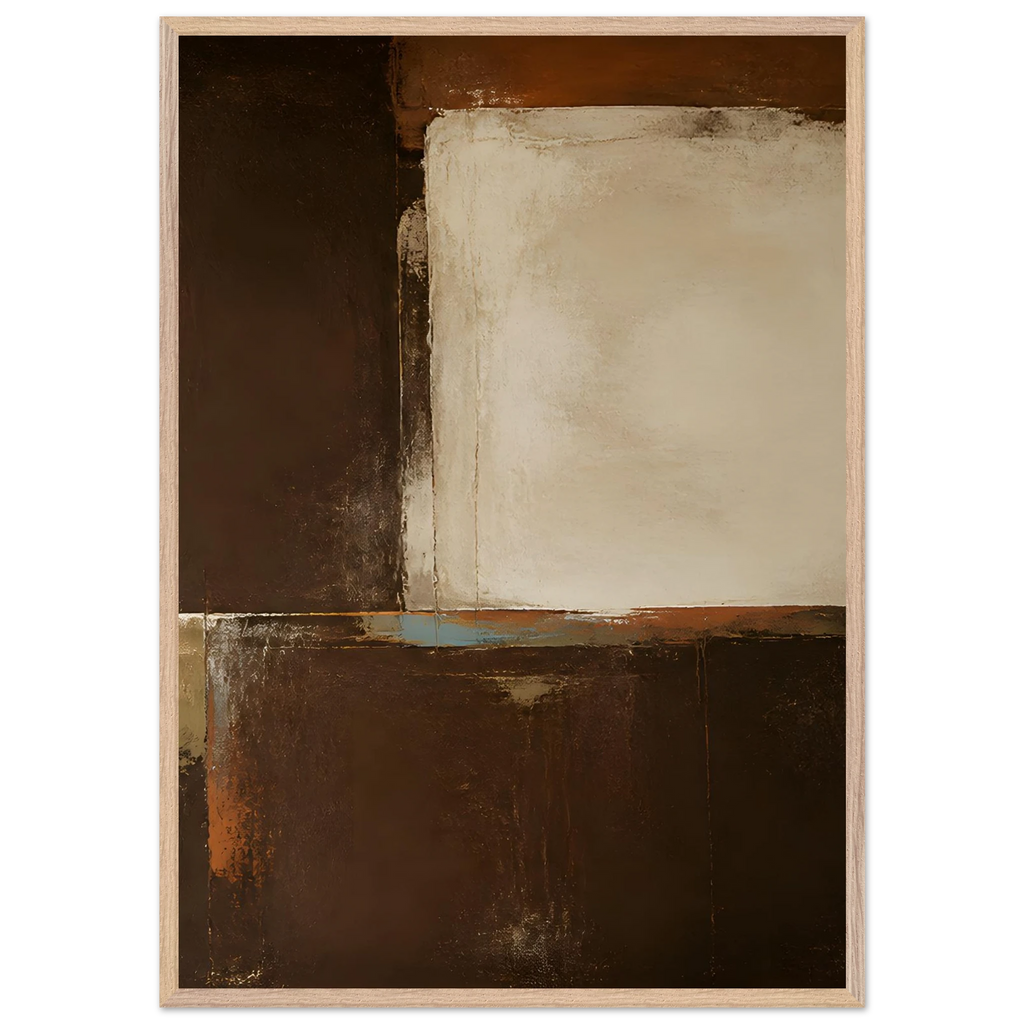 Terracotta Diptych, Panel II of II: two panels, terracotta and cream. Museum-quality framed fine art print.
