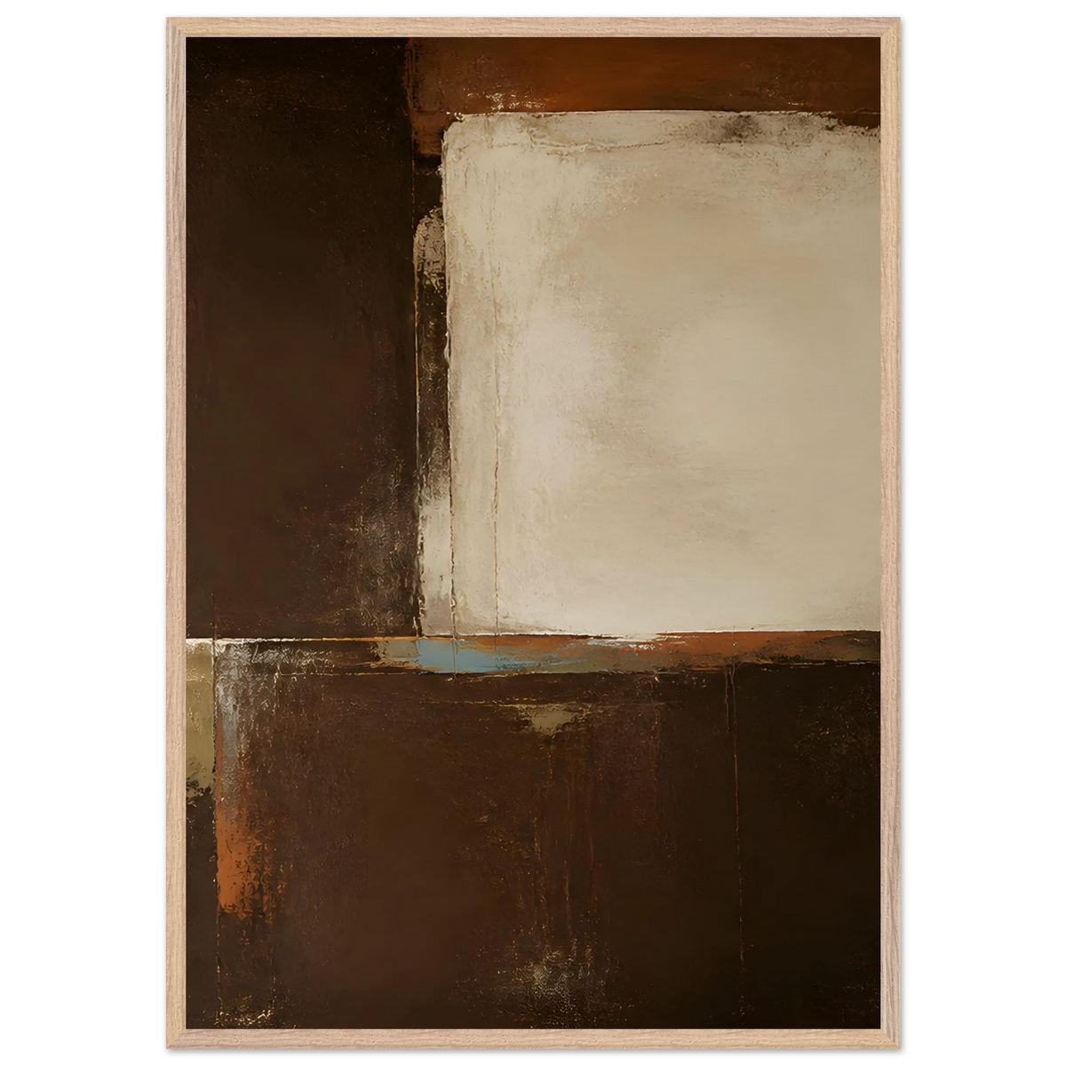 Terracotta Diptych, Panel II of II: two panels, terracotta and cream. Museum-quality framed fine art print.