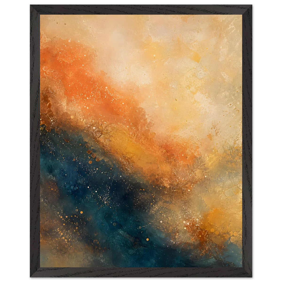 Blue Hour Field, night, horizon and deep blue. Archival framed fine art print shown framed.