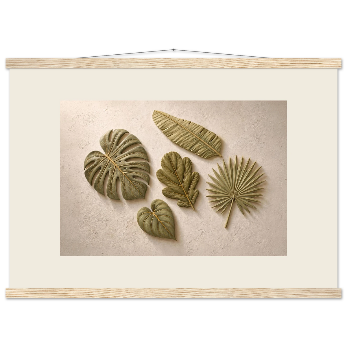 Green Constellation: botanical, green and loose rhythm. Fine art poster, alternate frame and size.