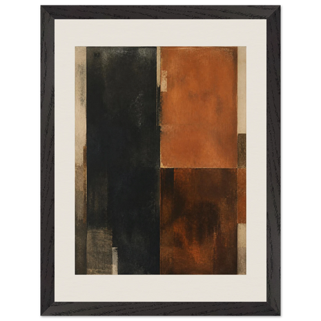 Díptico Terra e Carvão, quadro abstrato emoldurado da The Light Stays.