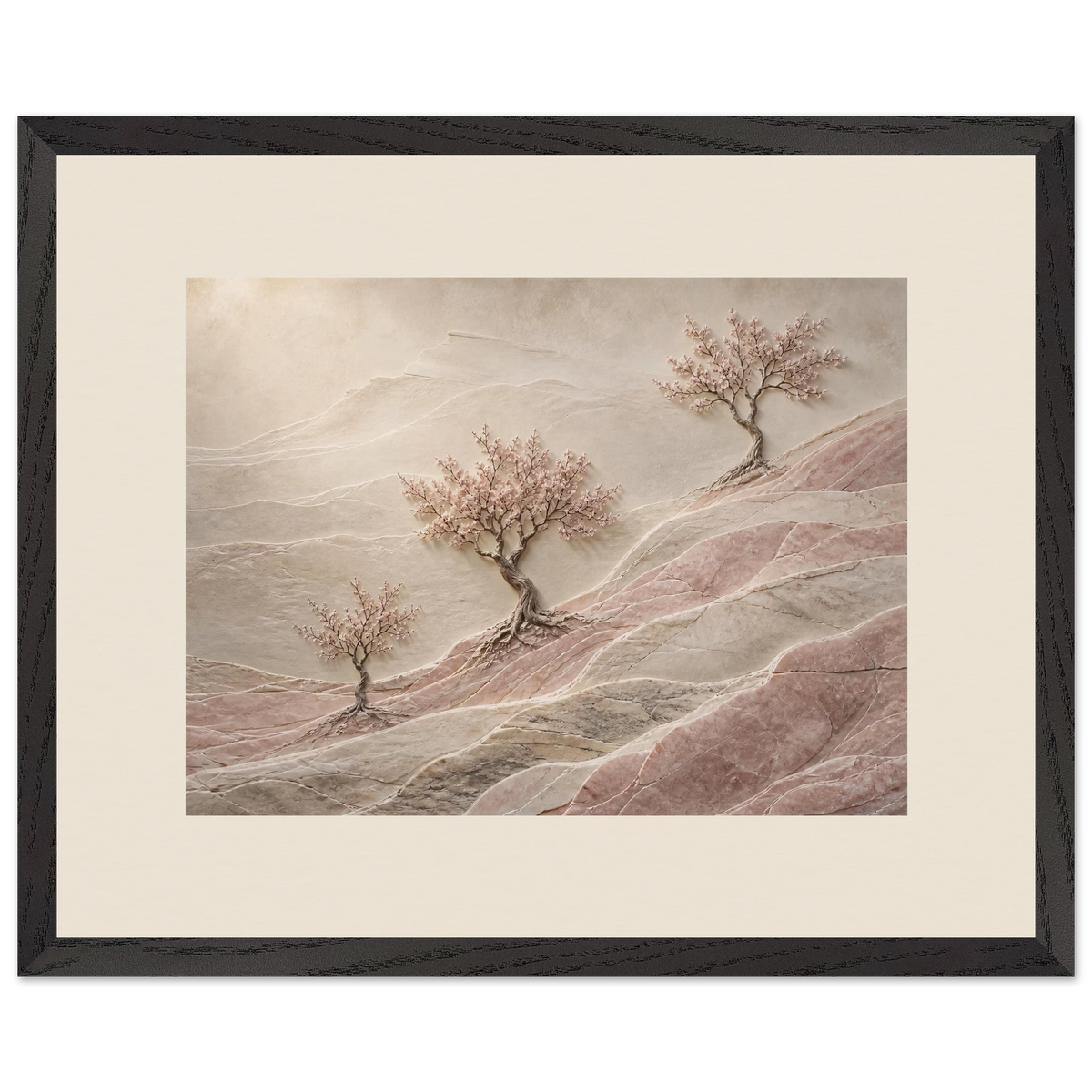 Blossom Terraces: flowers and botanical. Museum-quality framed fine art print.