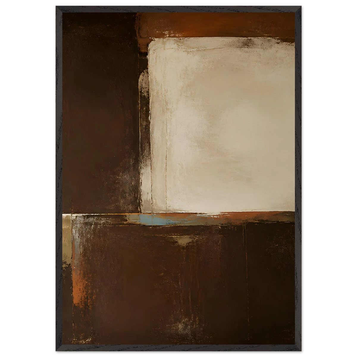 Terracotta Diptych, Panel II of II: two panels, terracotta and cream. Framed fine art print by The Light Stays.