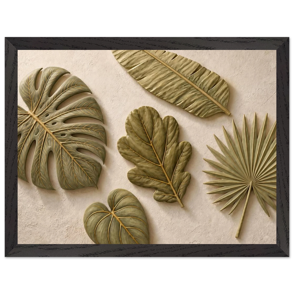 Green Constellation: botanical, green and loose rhythm. Museum-quality framed fine art print.