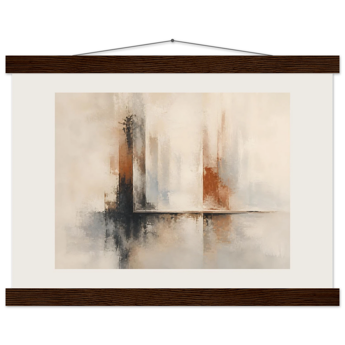 Mineral Threshold: architecture, geometry and rust. Museum-quality fine art poster.