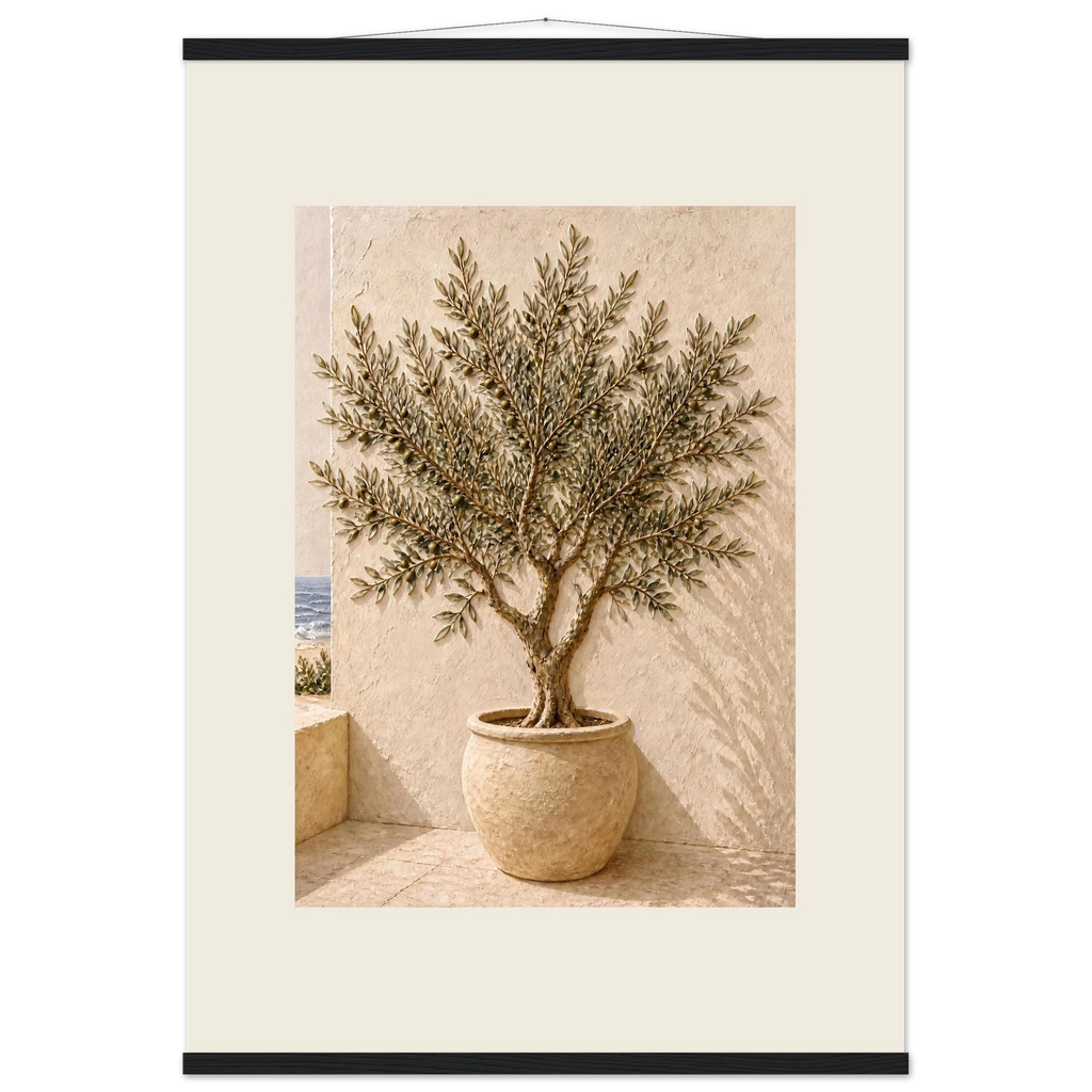 Olive Terrace: landscape and sun. Fine art poster by The Light Stays.