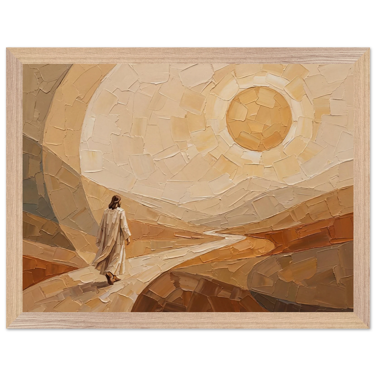 Lightfall: jesus, landscape and golden tones. Framed fine art print by The Light Stays.