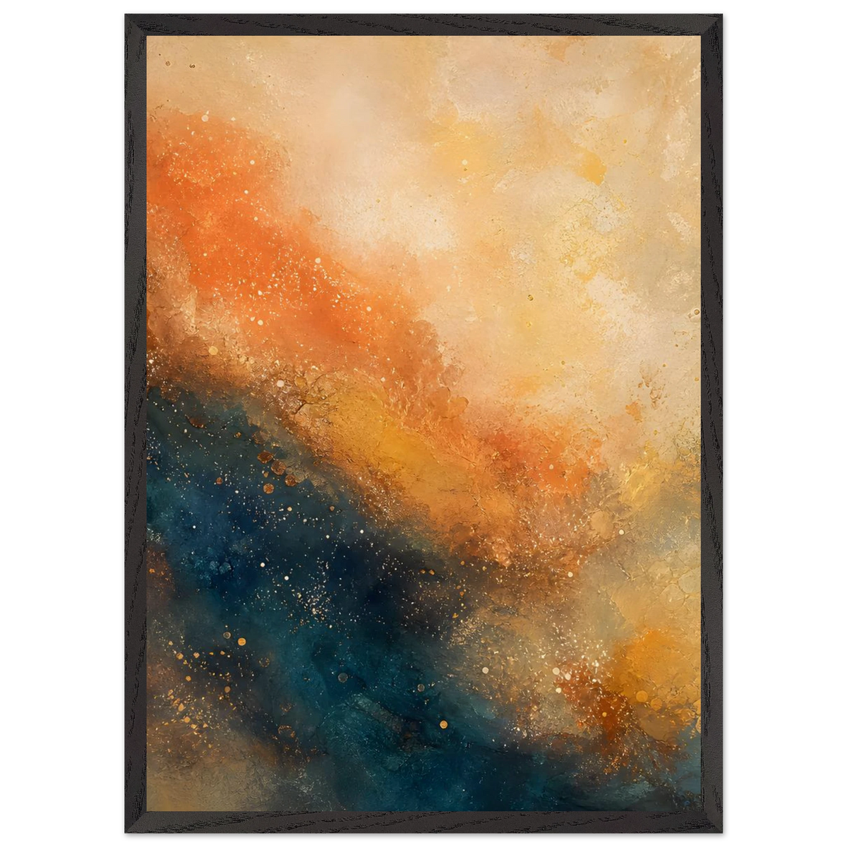 Blue Hour Field, night, horizon and deep blue. Archival framed fine art print shown framed.