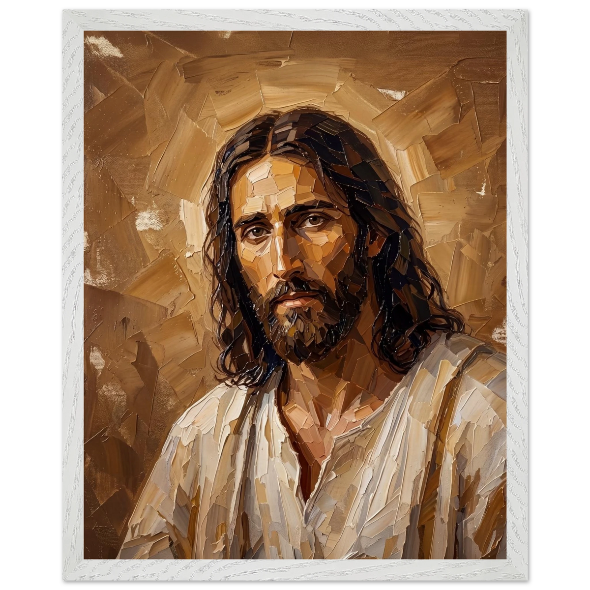 Kind Eyes: jesus, faith and serene gaze. Framed fine art print by The Light Stays.
