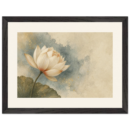 First Lotus Light: flowers and botanical. Framed fine art print.