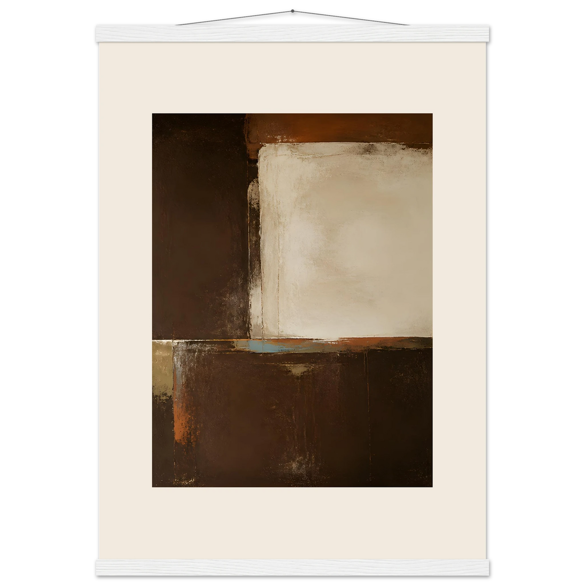 Terracotta Diptych, Panel II of II: two panels, terracotta and cream. Museum-quality fine art poster.