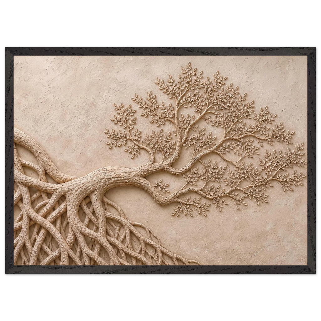 Root Lattice, petra and herbarium. Archival framed fine art print shown framed.