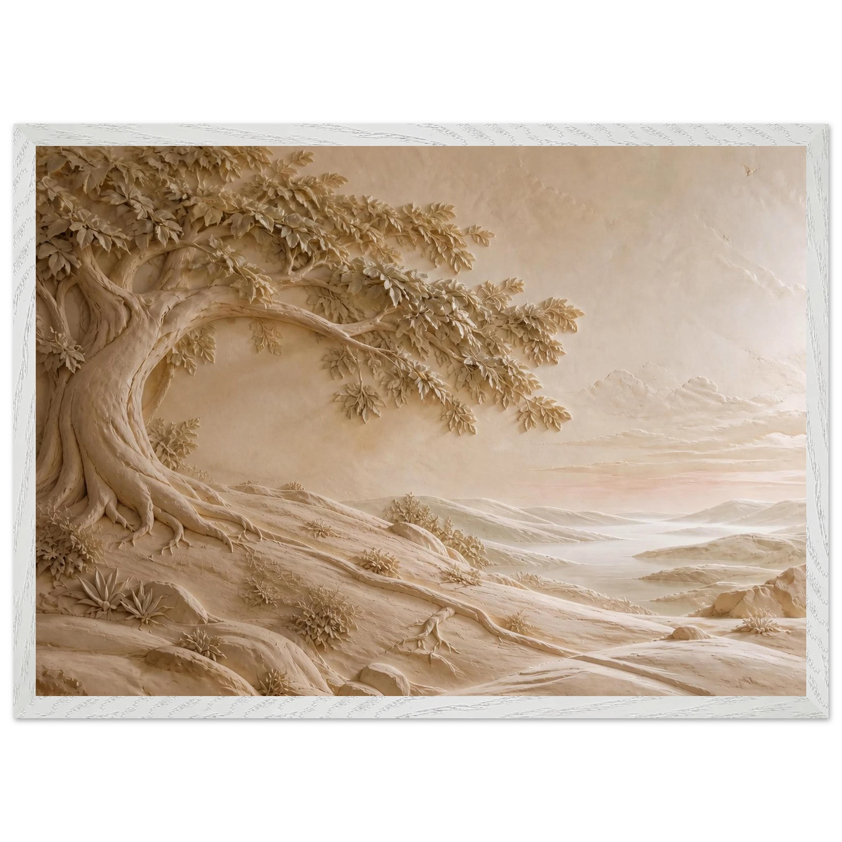 Sandstone Dawn, lumen and siena. Archival framed fine art print shown framed.