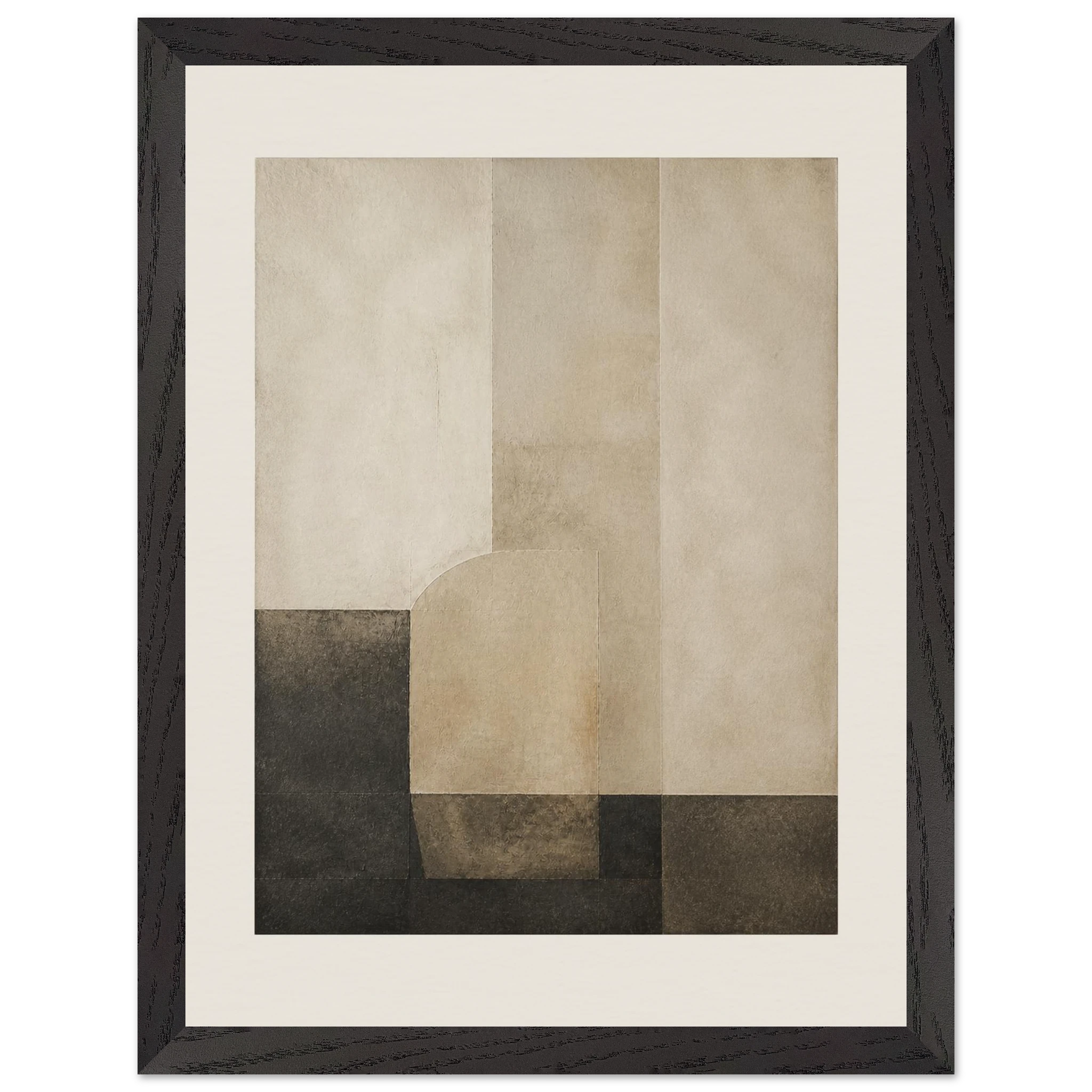 Tríptico de Cal, quadro abstrato emoldurado da The Light Stays.