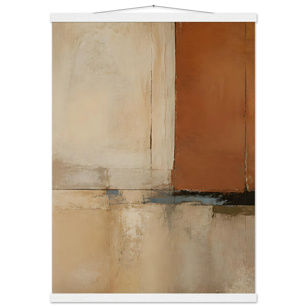Terracotta Diptych, Panel I of II: two panels, terracotta and cream. Museum-quality fine art poster.