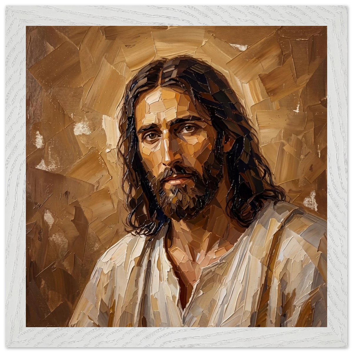 Kind Eyes: jesus, faith and serene gaze. Framed fine art print by The Light Stays.