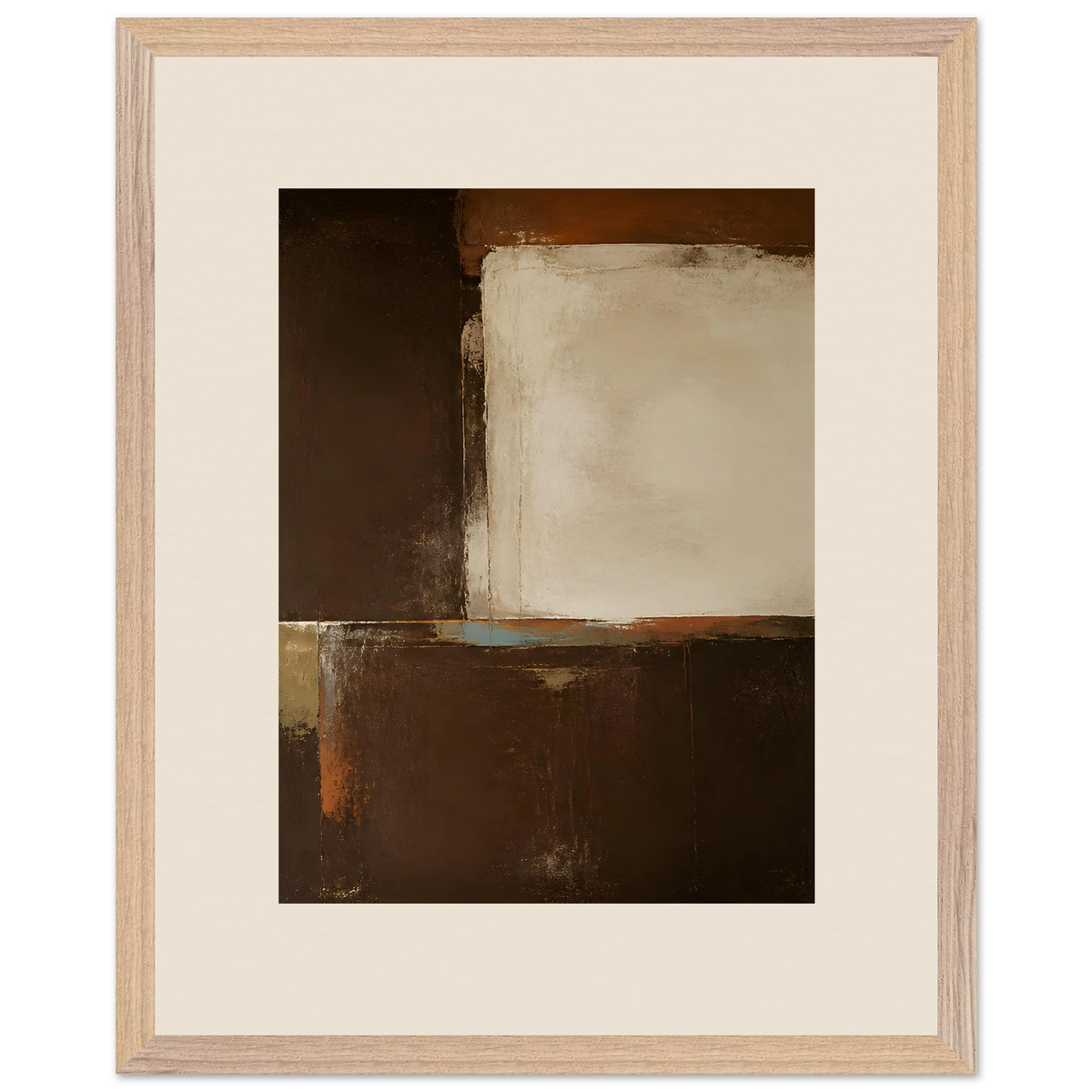 Terracotta Diptych, Panel II of II, two panels, terracotta and cream. Archival framed fine art print shown framed.