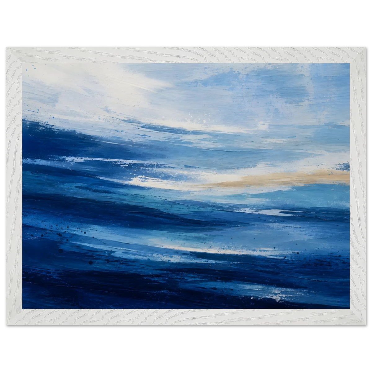 Atlantic Blue: coastline, ocean and texture. Framed fine art print by The Light Stays.
