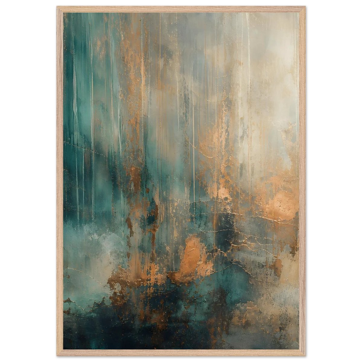 Copper Rain: abstract, texture and metallic tones. Framed fine art print by The Light Stays.