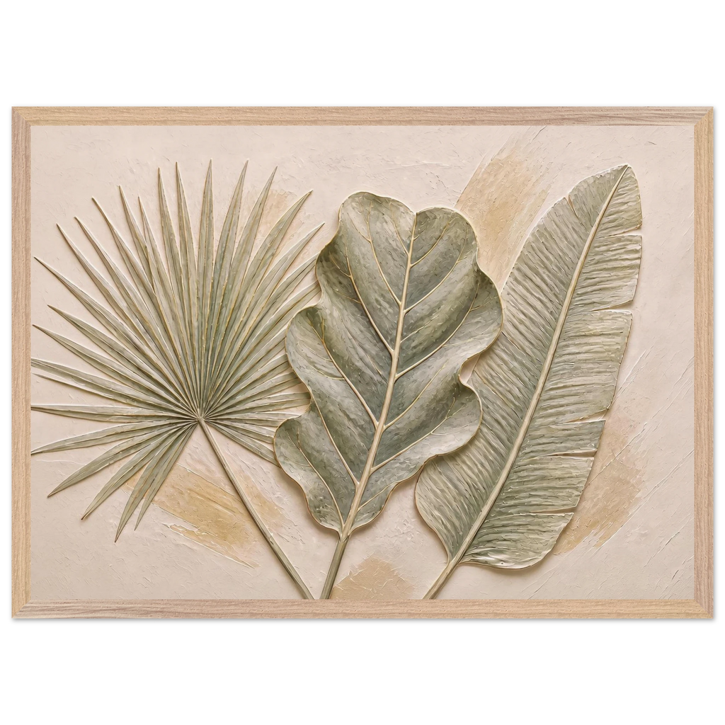 Three Leaves: botanical and nature. Framed fine art print by The Light Stays.