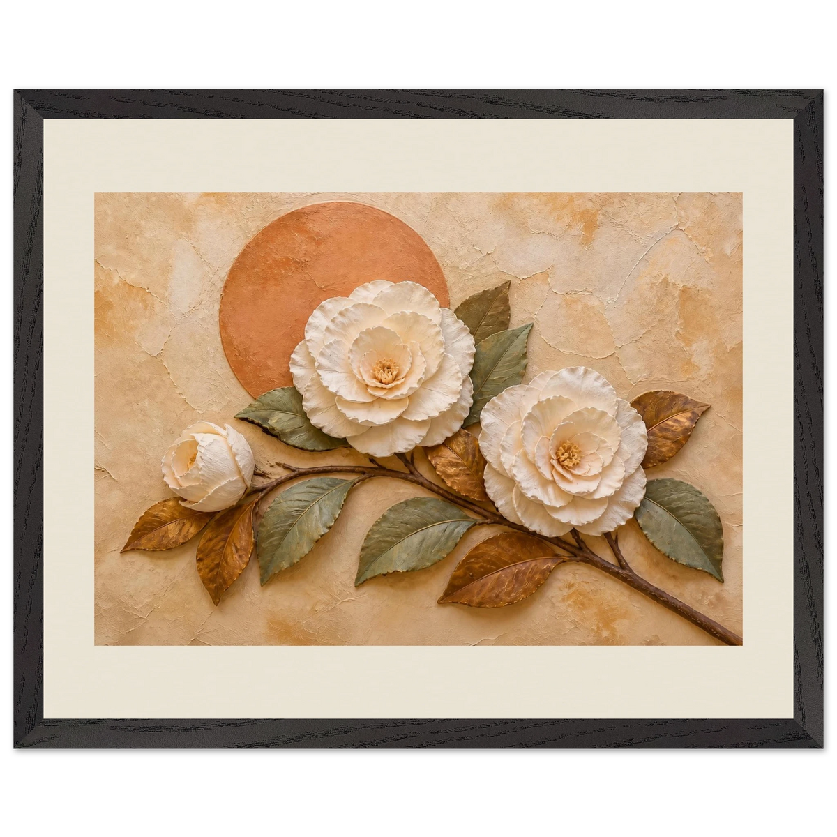 Camellia Eclipse: flowers and botanical. Framed fine art print by The Light Stays.