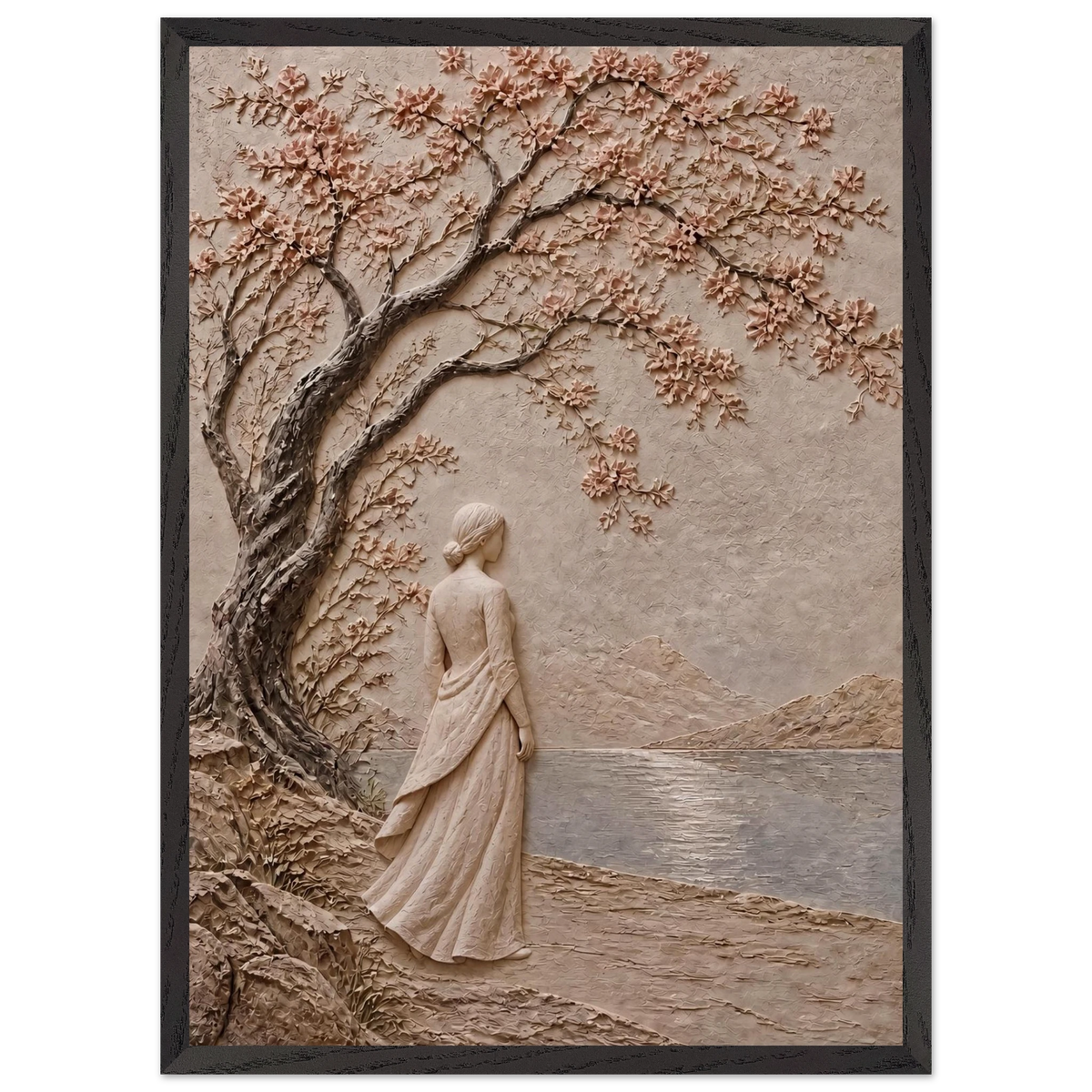 Spring Walk, petra and flora. Archival framed fine art print shown framed.