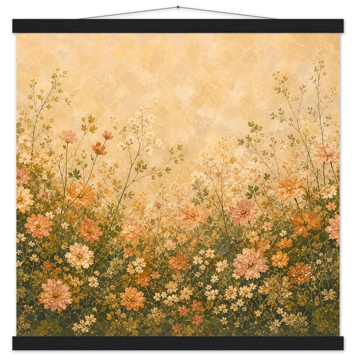 Petal Garden: flowers, botanical and abundance. Fine art poster with wooden hanger by The Light Stays.