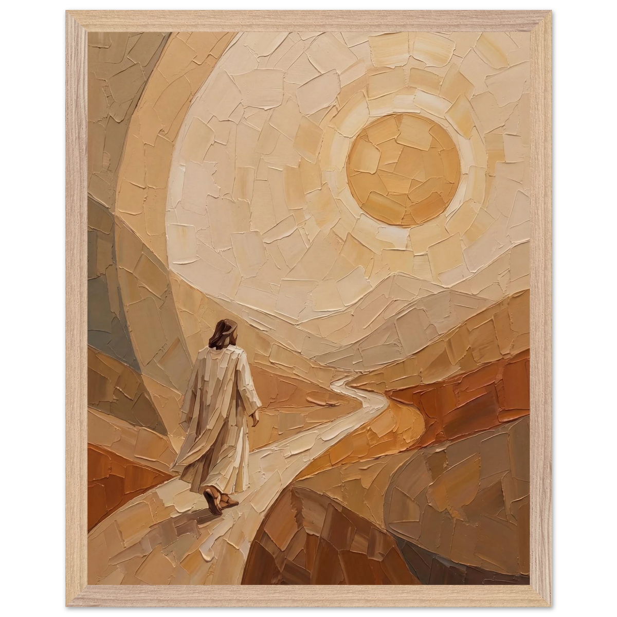 Lightfall: jesus, landscape and golden tones. Framed fine art print by The Light Stays.