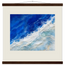 Cobalt Foam, abstract, cobalt and sea foam. Archival fine art poster shown framed.