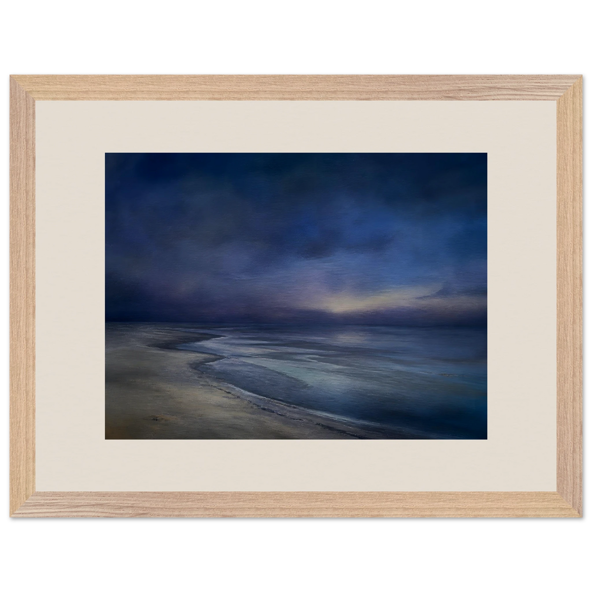 Blue Hour Shore: sea and coastal landscape. Framed fine art print by The Light Stays.