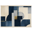 Blue Architecture: geometric abstract, blue and cream. Fine art poster, alternate frame and size.