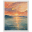 Setouchi Peach Dawn: riviera and japandi. Framed fine art print, alternate frame and size.