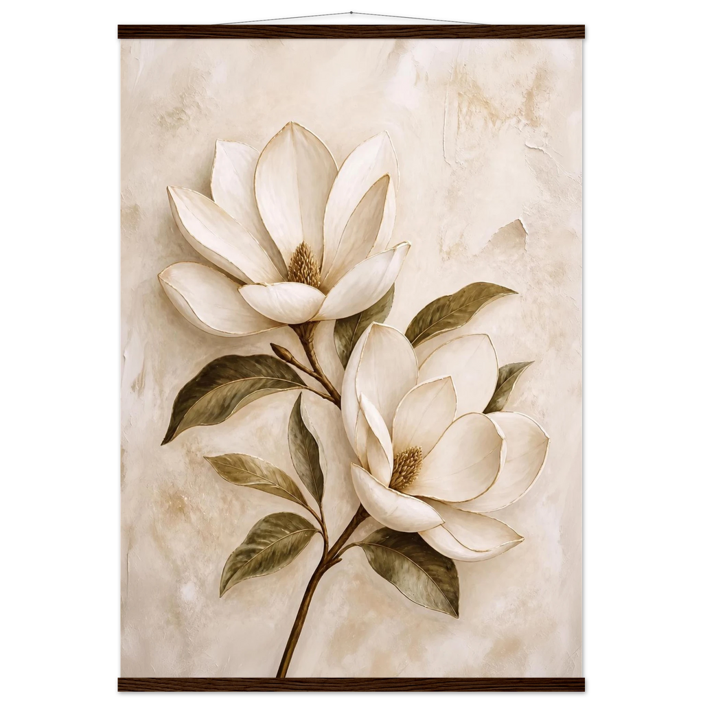 Gilded Magnolia: flowers and botanical. Fine art poster by The Light Stays.