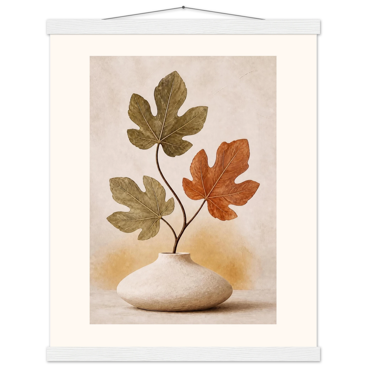 Fig Season, mediterranean and earth tones. Archival fine art poster shown framed.