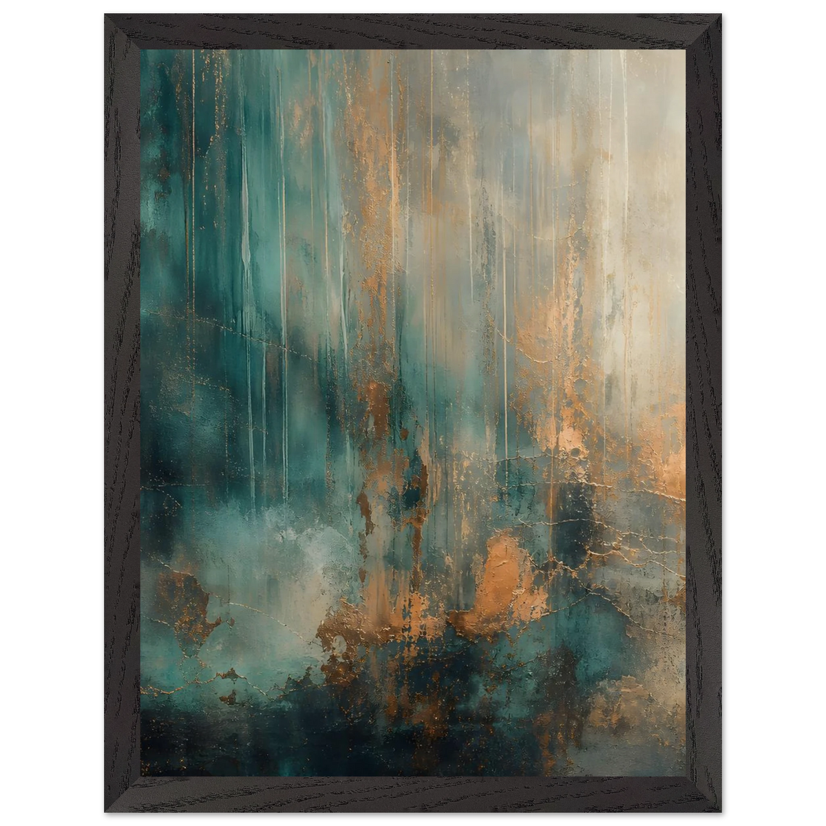 Copper Rain: abstract, texture and metallic tones. Framed fine art print by The Light Stays.