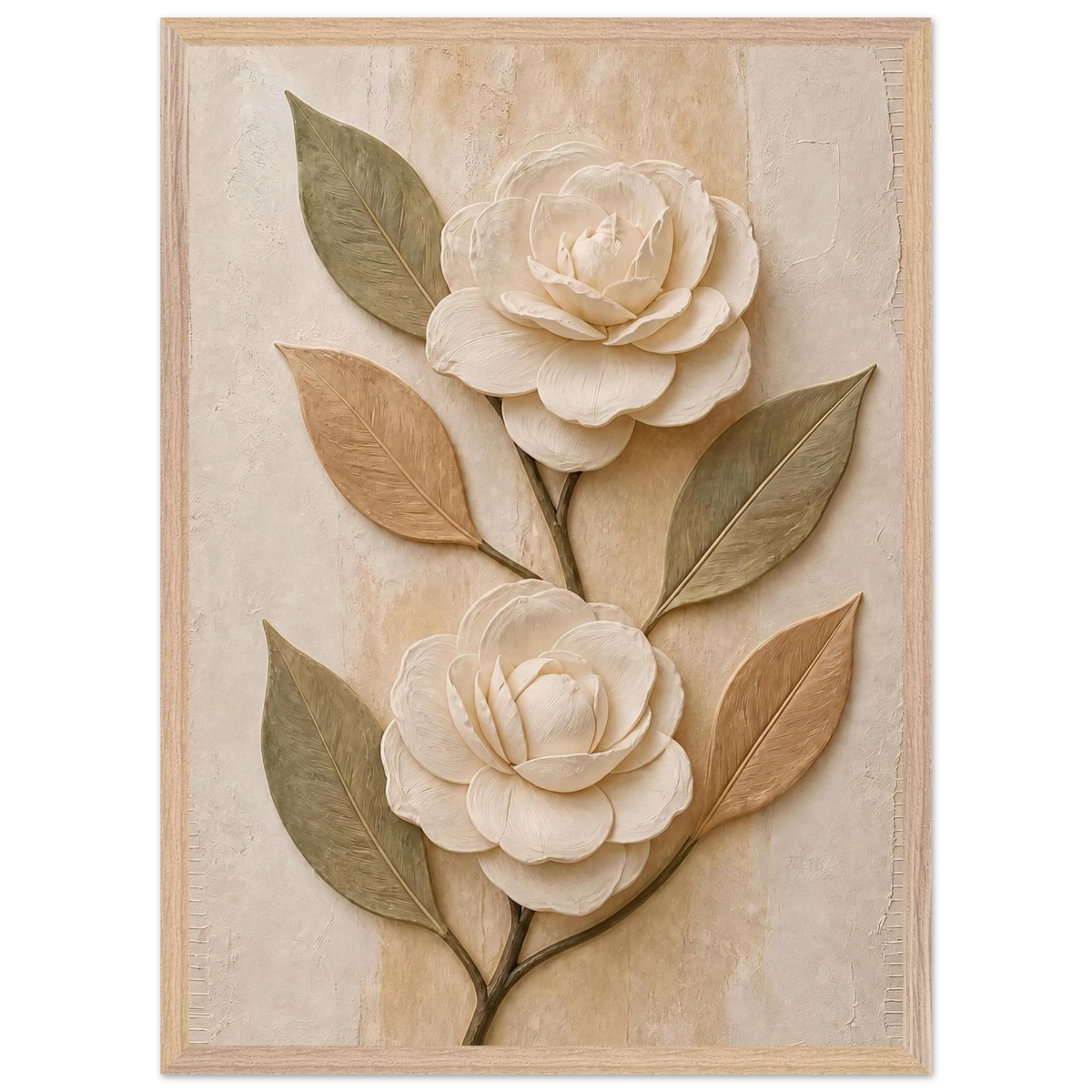 Carved Camellia: flowers and botanical. Framed fine art print by The Light Stays.
