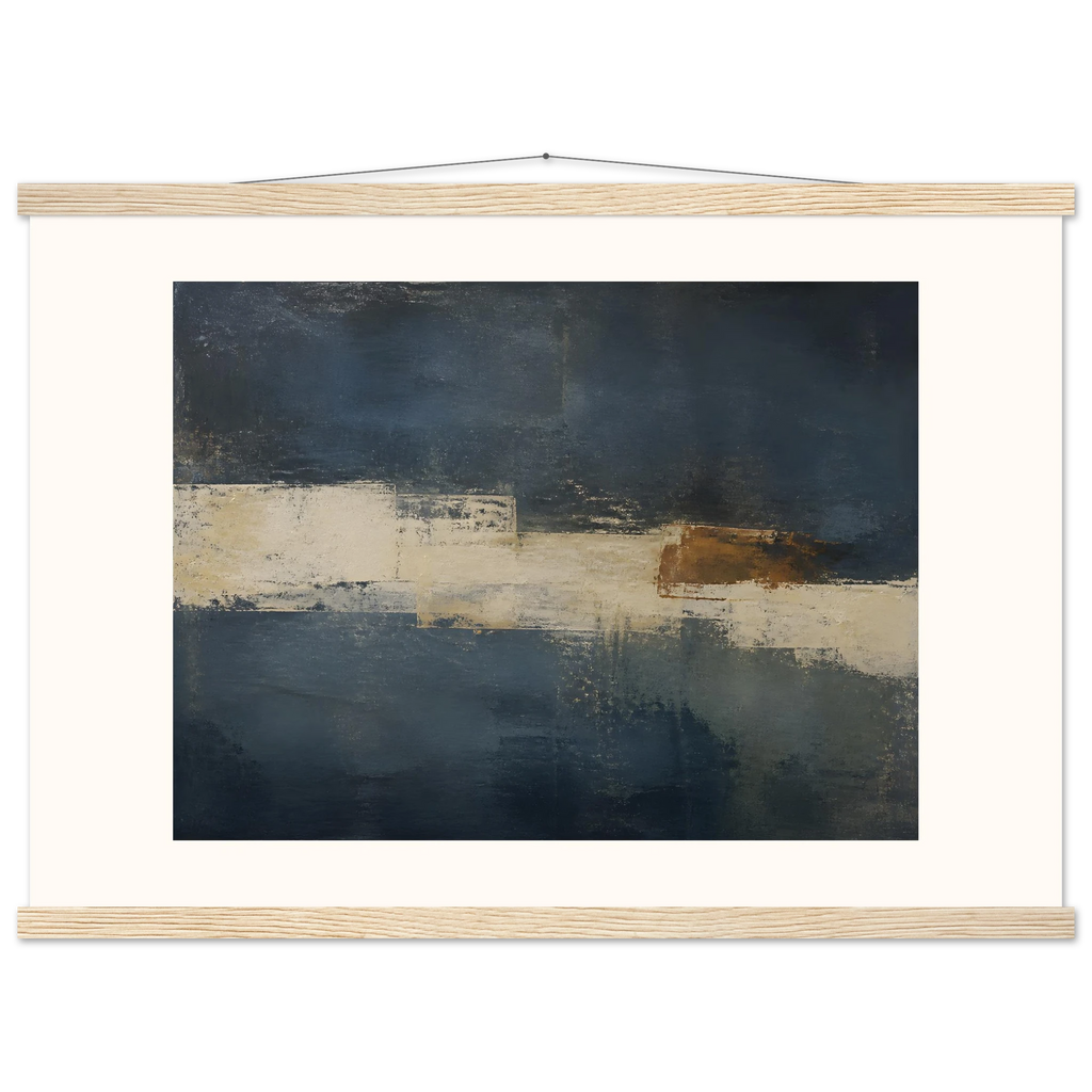 Ivory Crossing: abstract, ivory and serene lines. Museum-quality fine art poster.
