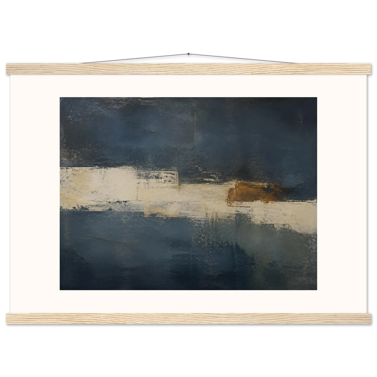 Ivory Crossing: abstract, ivory and serene lines. Museum-quality fine art poster.