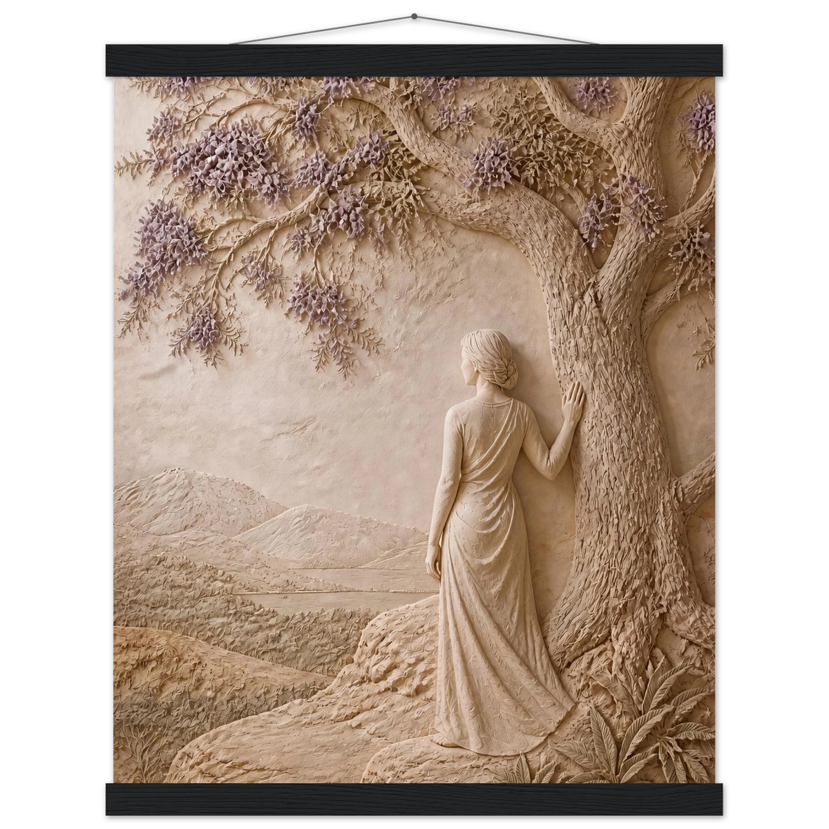 Old Friend: impasto, figure and companion tree. Fine art poster by The Light Stays.