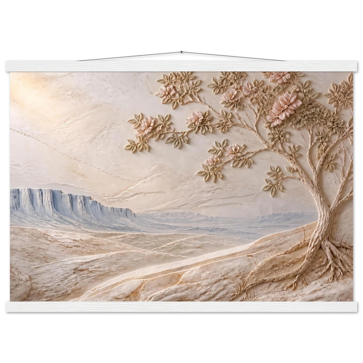 Cliffside Bloom: petra and flora. Fine art poster by The Light Stays.