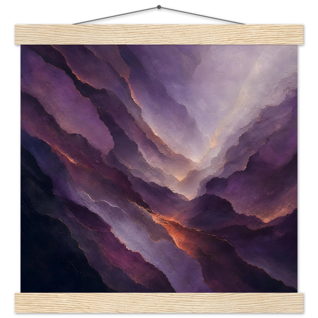 Violet Infinity: moon and night. Fine art poster, alternate frame and size.