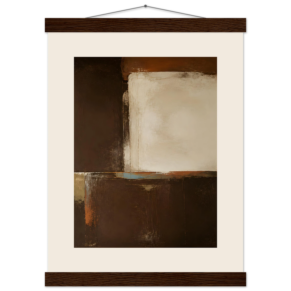 Terracotta Diptych, Panel II of II: two panels, terracotta and cream. Fine art poster, alternate frame and size.