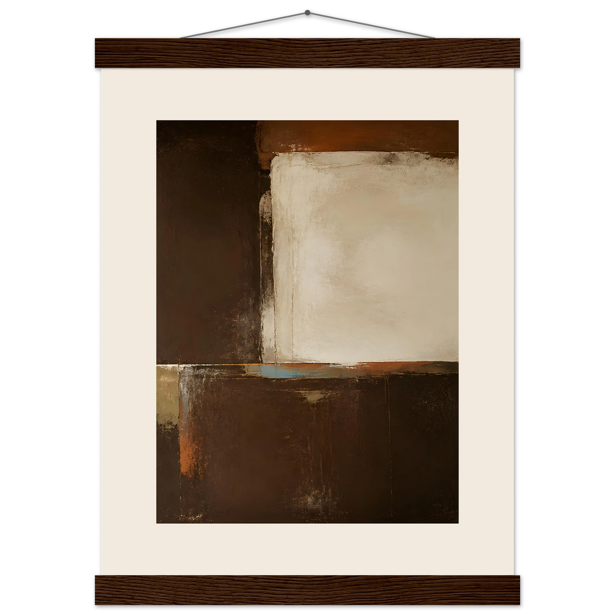 Terracotta Diptych, Panel II of II: two panels, terracotta and cream. Fine art poster, alternate frame and size.