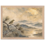 Golden Moon Bird: japanese art and japandi. Framed fine art print, alternate frame and size.