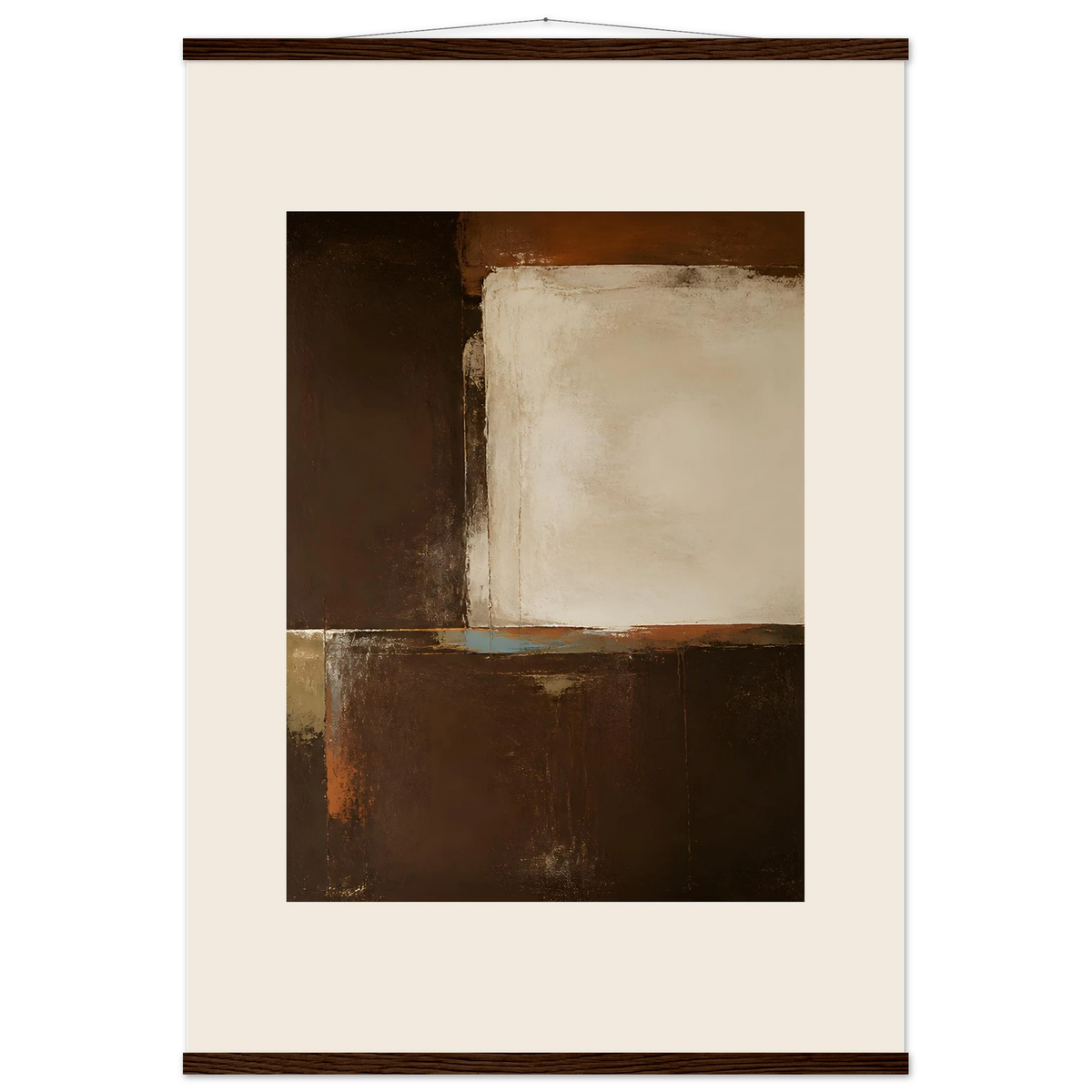 Terracotta Diptych, Panel II of II: two panels, terracotta and cream. Museum-quality fine art poster.
