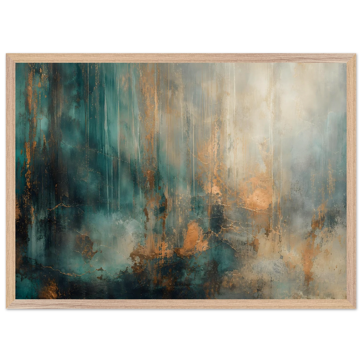 Copper Rain: abstract, texture and metallic tones. Framed fine art print by The Light Stays.