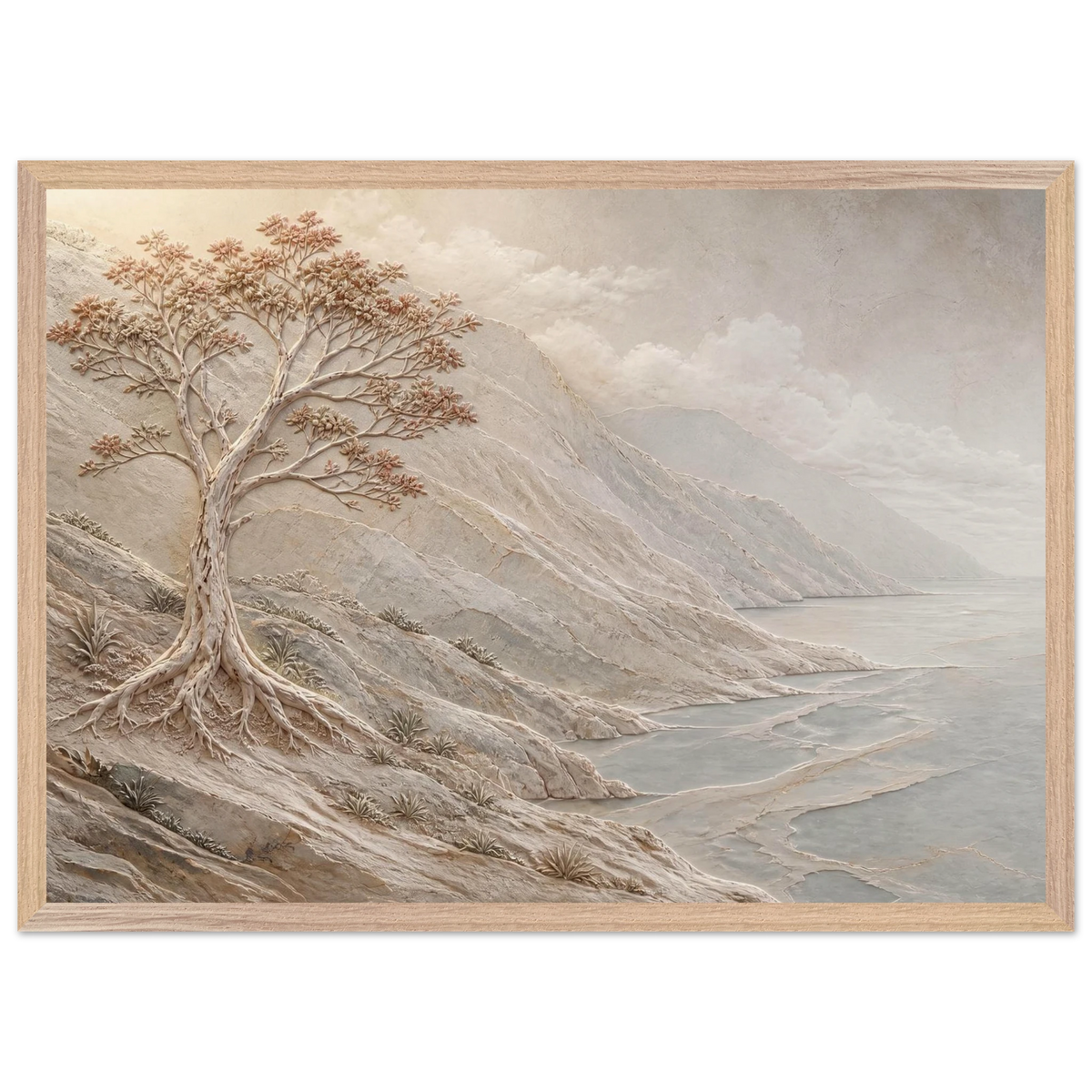 Coral Headland: sea and coastal landscape. Framed fine art print, alternate frame and size.