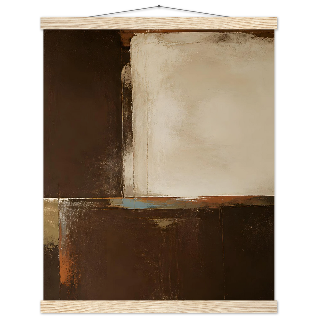 Terracotta Diptych, Panel II of II: two panels, terracotta and cream. Museum-quality fine art poster.